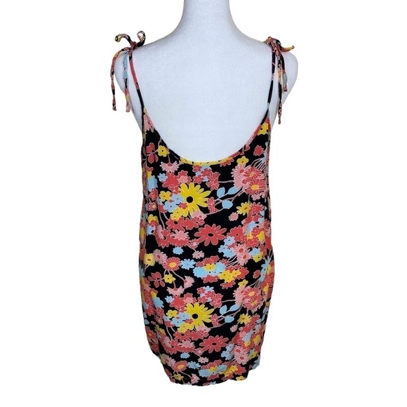 Modcloth Flowerpower ‘60s Style Mini Sundress Black/Pink/Yellow/Blue Size M - Picture 6 of 15